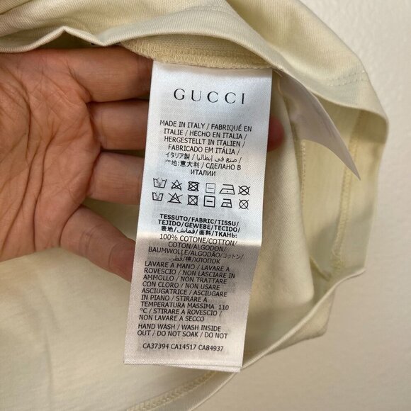 NWT Gucci Kids T-Shirt With Logo Prnt In Cream Size 4 - Picture 7 of 9